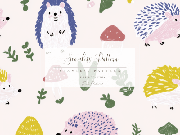 Download Cute Whimsical Hedgehog Seamless Pattern PNG for Kids Crafts - Png Collection