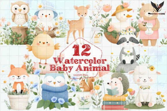 Download Watercolor Baby Animal PNG - Png Collection