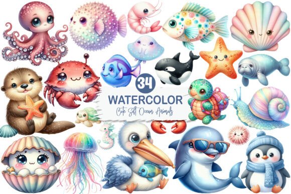 Download Cute Soft Ocean Animals PNG - Png Collection