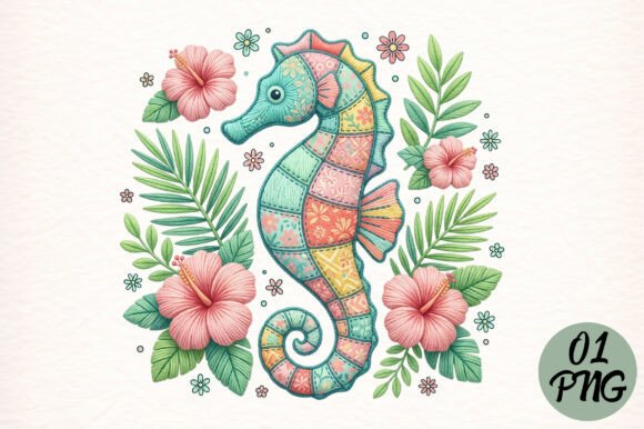 Download Floral Summer Seahorse PNG - Png Collection
