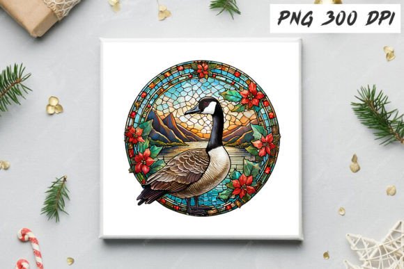Download Canada Goose Christmas PNG Stained Glass - Png Collection