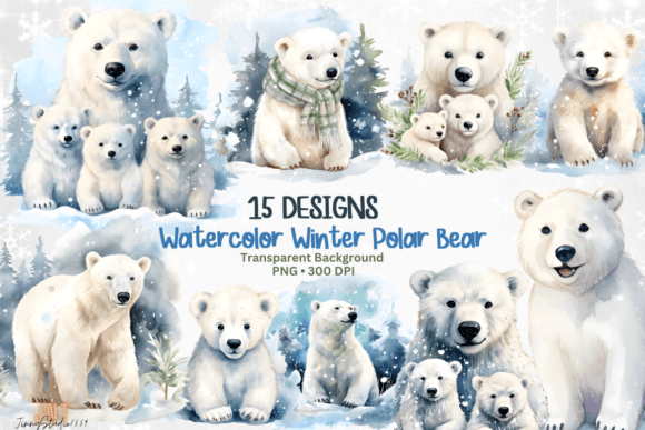 Download Watercolor Polar Bear PNG Clipart - Png Collection