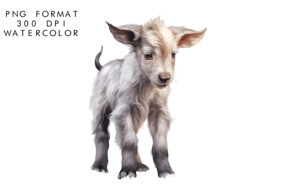 Download Watercolor Cute Baby Goat Clipart - Baby goat Collection