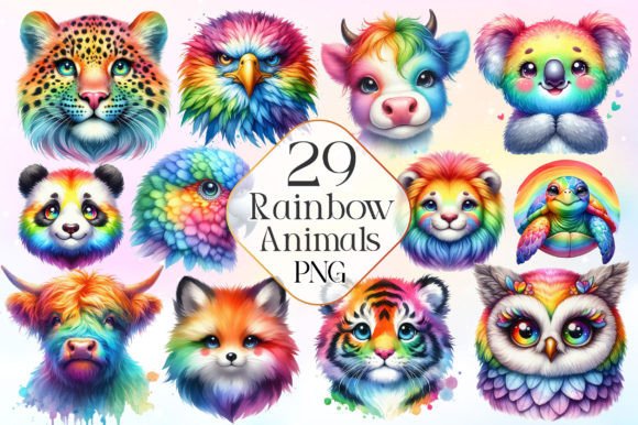 Download Rainbow Animals Clipart Cute Animal Png - Png Collection