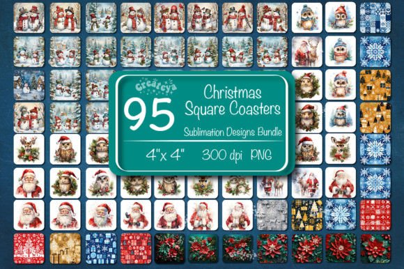 Download Christmas Square Coaster Png Big Bundle - Png Collection
