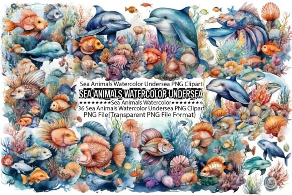 Download Sea Animals Watercolor Undersea PNG - Png Collection