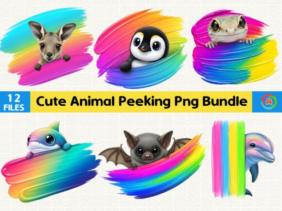 Download Rainbow Splash Cute Animal PNG Bundle - Png Collection