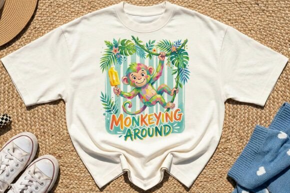 Download Playful Summer Monkey Sublimation PNG - Png Collection