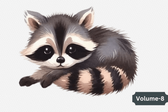 Download Cute Watercolor Raccoon Clipart PNG - Png Collection