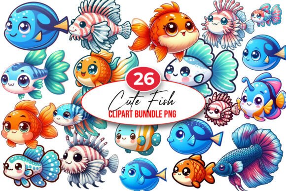 Download Watercolor Cute Fish Clipart PNG - Png Collection