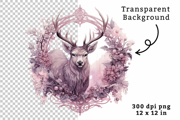Download Purple Watercolor Reindeer Clipart PNG - Png Collection