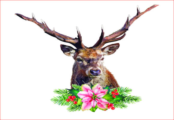 Download Watercolor Christmas Reindeer PNG - Png Collection