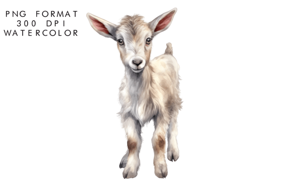 Download Watercolor Cute Baby Goat Clipart - Baby goat Collection