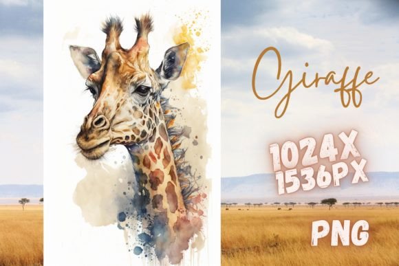 Download Giraffe Africa ZOO Safari Watercolor PNG - Png Collection