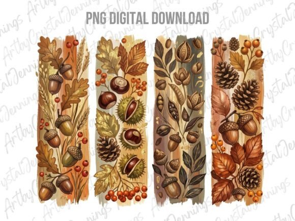 Download Fall Acorn Pinecone Brushstroke PNG - Png Collection