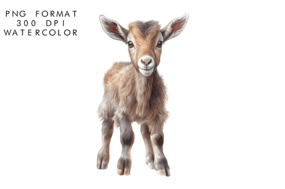 Download Watercolor Cute Baby Goat Clipart - Baby goat Collection
