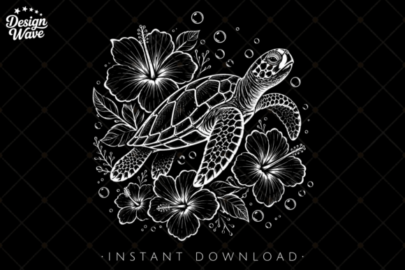 Download Sea Turtle Line Art Tropical Summer PNG - Png Collection