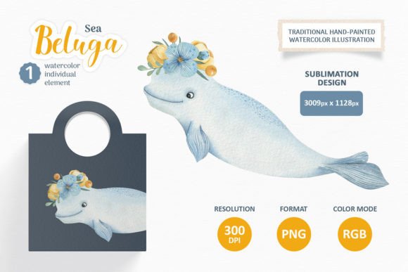 Download Watercolor Sea Beluga. Cute Animal PNG - Png Collection