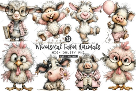 Download Whimsical Farm Animals PNG Clipart - Png Collection