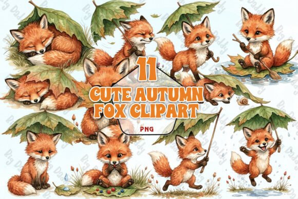 Download Cute Autumn Fox Clipart PNG - Png Collection