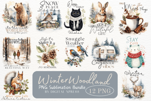 Download Winter Woodland PNG Sublimation Bundle - Png Collection