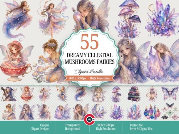 Download Dreamy Celestial Mushrooms Fairies PNGs - Png Collection
