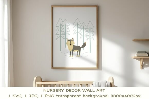 Download Woodland Wolf Forest Nursery Art SVG PNG - Png Collection