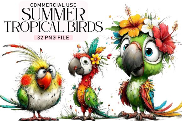 Download Summer Tropical Birds Clipart PNG - Png Collection