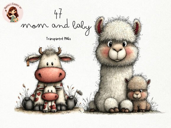 Download Mom Baby Animals Clipart PNG Set - Png Collection