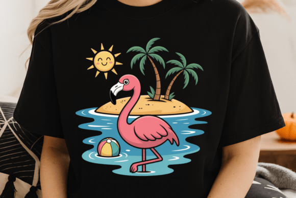 Download Cute Flamingo Beach PNG - Png Collection