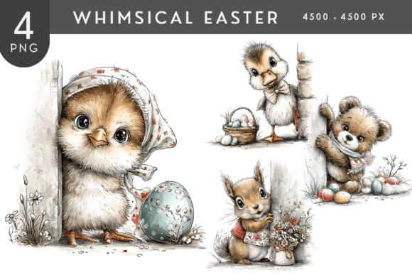 Download Whimsical Easter Woodland Animals PNG - Png Collection
