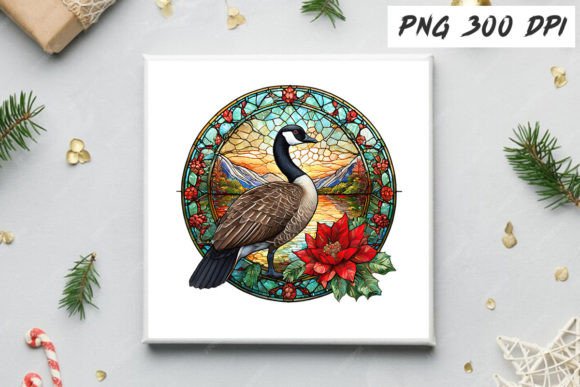 Download Canada Goose Christmas PNG Stained Glass - Png Collection