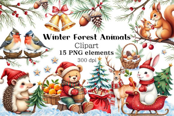 Download Winter Forest Animals Clipart, PNG - Png Collection