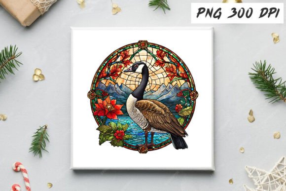 Download Canada Goose Christmas PNG Stained Glass - Png Collection