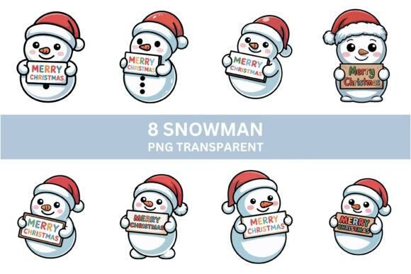 Download Cute Snowman Clipart PNG Set - Png Collection