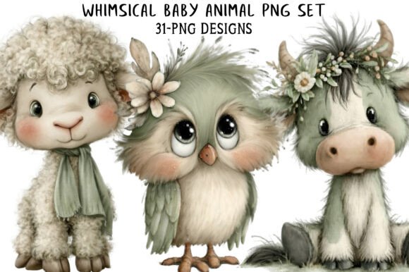 Download Whimsical Baby Animal PNG Set - Png Collection