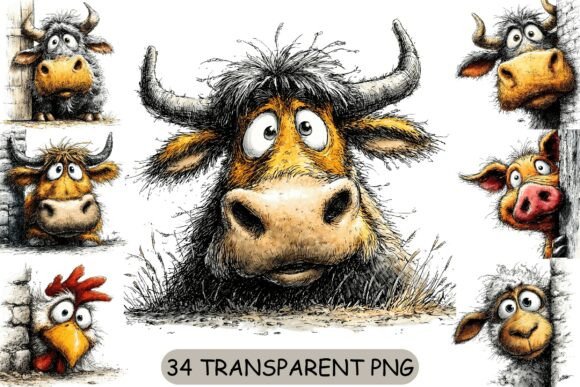 Download 34 Funny Peeking Farm Animals PNG - Png Collection