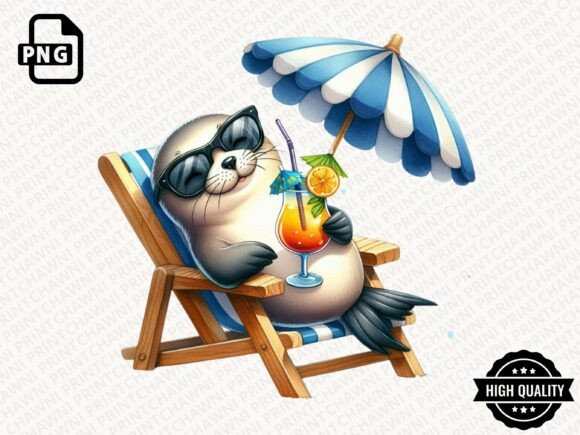 Download Animals Relaxing on Beach Clipart PNG - Png Collection