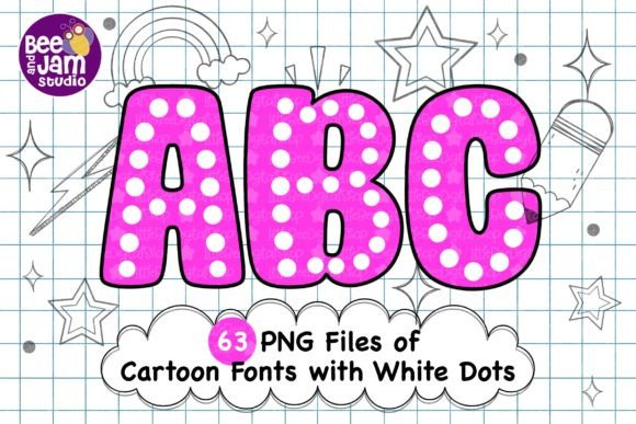 Download Cartoon Retro with White Dots Fonts, PNG - Png Collection