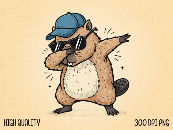 Download Cool Dabbing Beaver Clipart Png - Png Collection