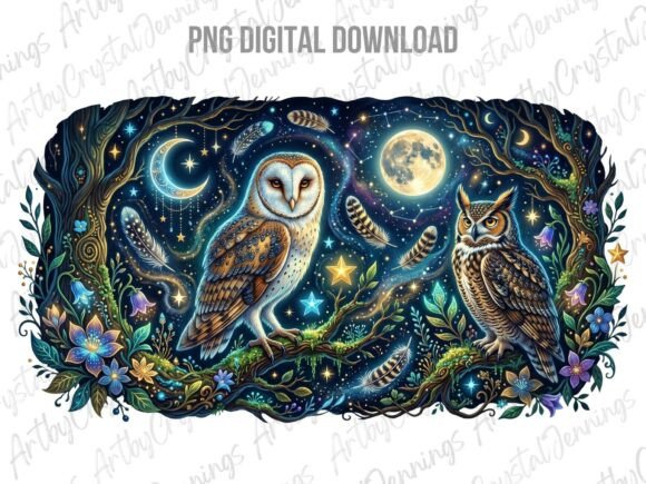 Download Celestial Night Owl Forest Animal PNG - Png Collection