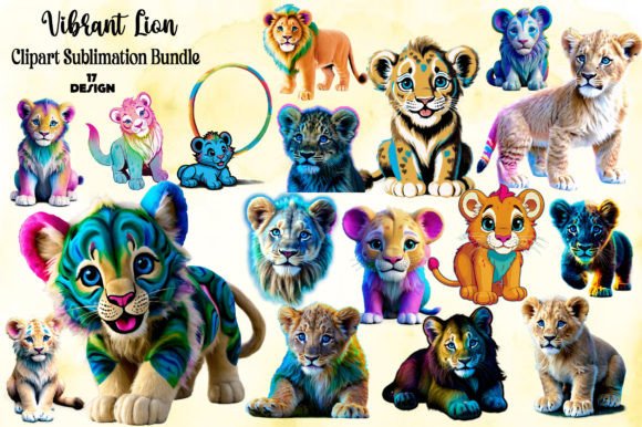 Download Vibrant Lion Clipart PNG Bundle - Png Collection