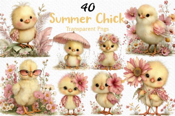 Download Whimsical Summer Chick Clipart PNG - Png Collection