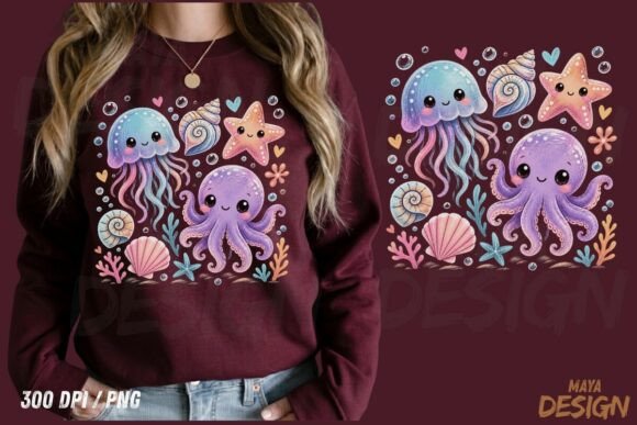 Download Cute Ocean Animals PNG Sublimation - Png Collection