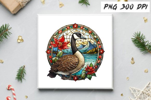 Download Canada Goose Christmas PNG Stained Glass - Png Collection