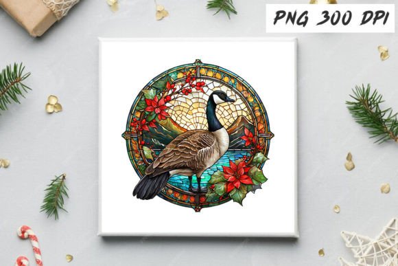 Download Canada Goose Christmas PNG Stained Glass - Png Collection