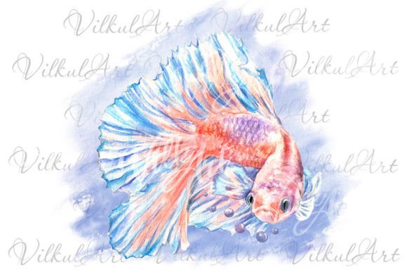 Download Cute Animal Png Watercolor Clipart Fish - Png Collection
