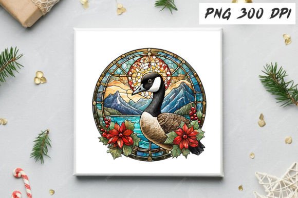 Download Canada Goose Christmas PNG Stained Glass - Png Collection