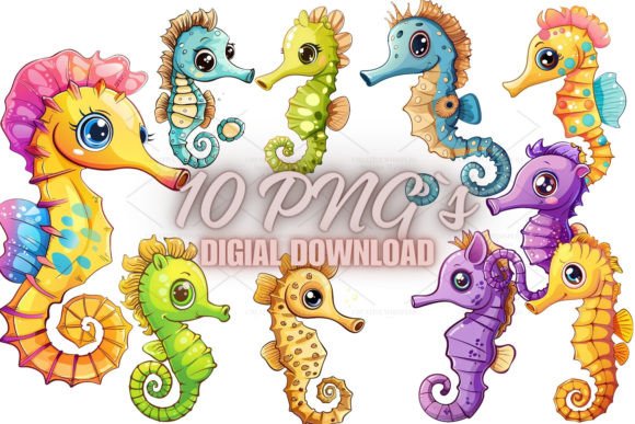 Download Cute Seahorse Sticker Clipart, PNG 4S-18 - Png Collection