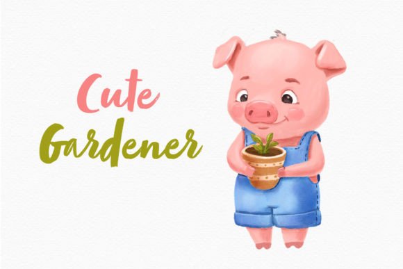 Download Piglet Gardener Clipart Cute Animal PNG - Png Collection